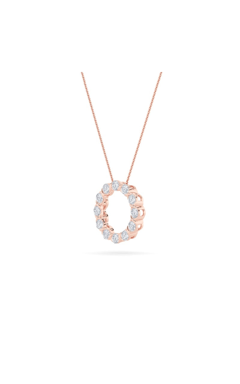 2CTW Round Shaped Lab Grown Diamond (F/VS) Circle Pendant in 14K Gold