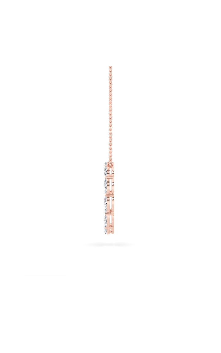 2.25Cttw Marquise Shaped Lab Grown Diamond (F/VS)Circle Necklace in 14K Gold