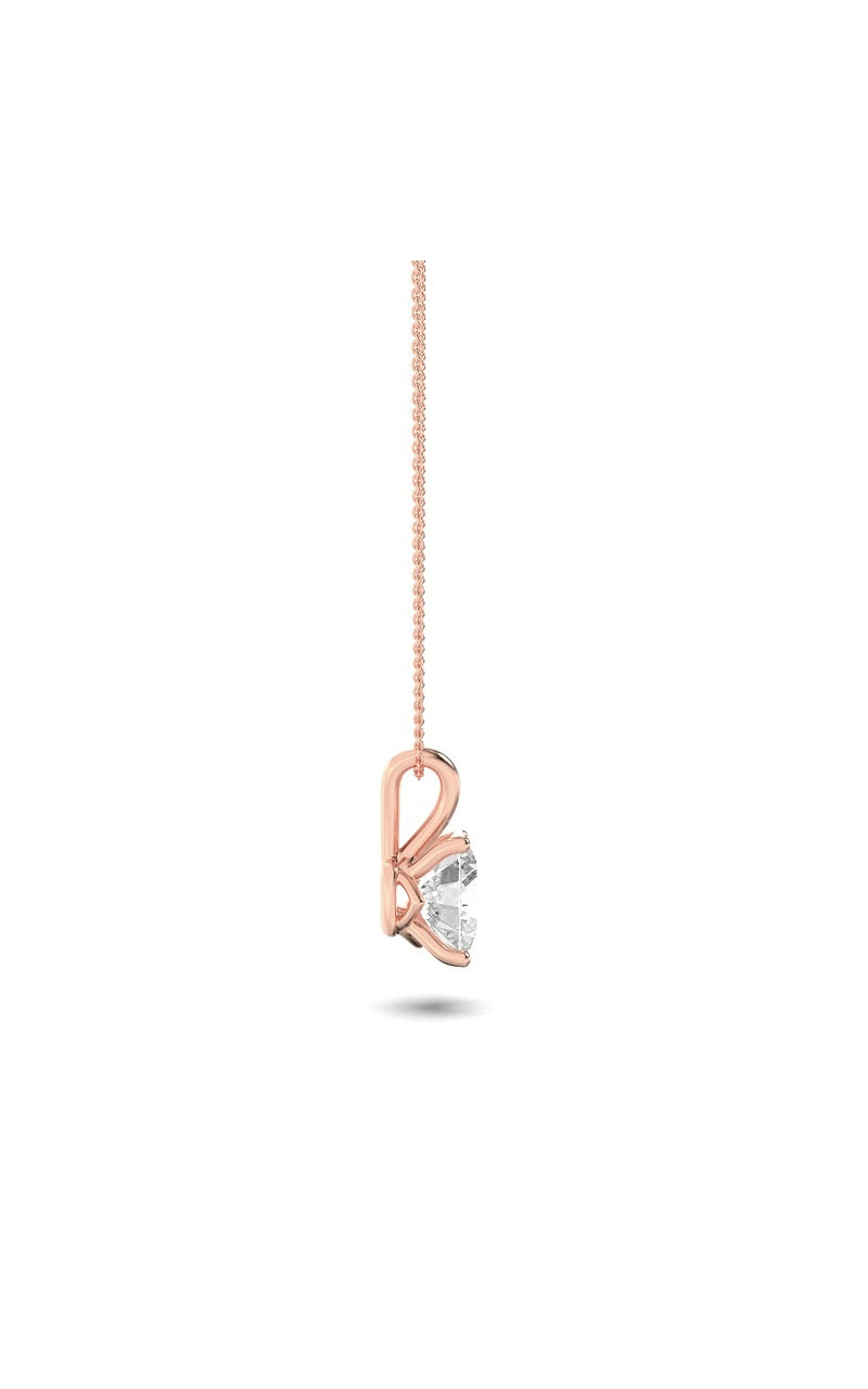 1Cttw Elongated Cushion Shaped Lab Grown Diamond (F/VS) Split Bale Solitaire Pendant in 14K Gold
