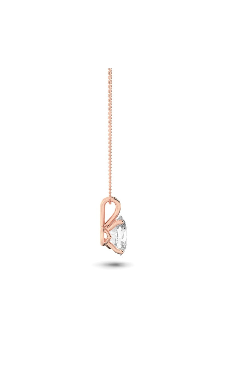 2CTW Oval Shaped Lab Grown Diamond (F/VS) Split Bale Solitaire Pendant in 14K Gold