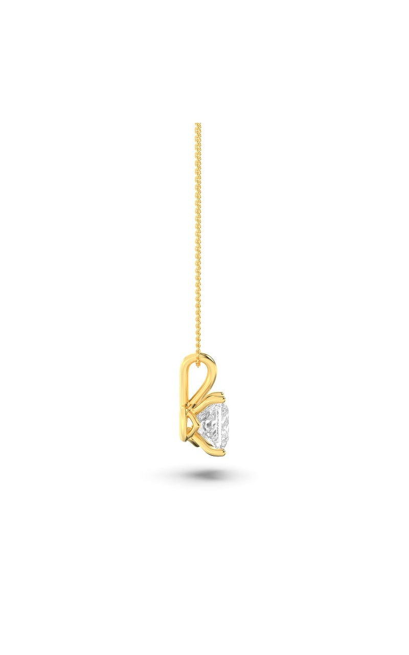 1Cttw Princess Shaped Lab Grown Diamond (F/VS) Split Bale Solitaire Pendant in 14K Gold