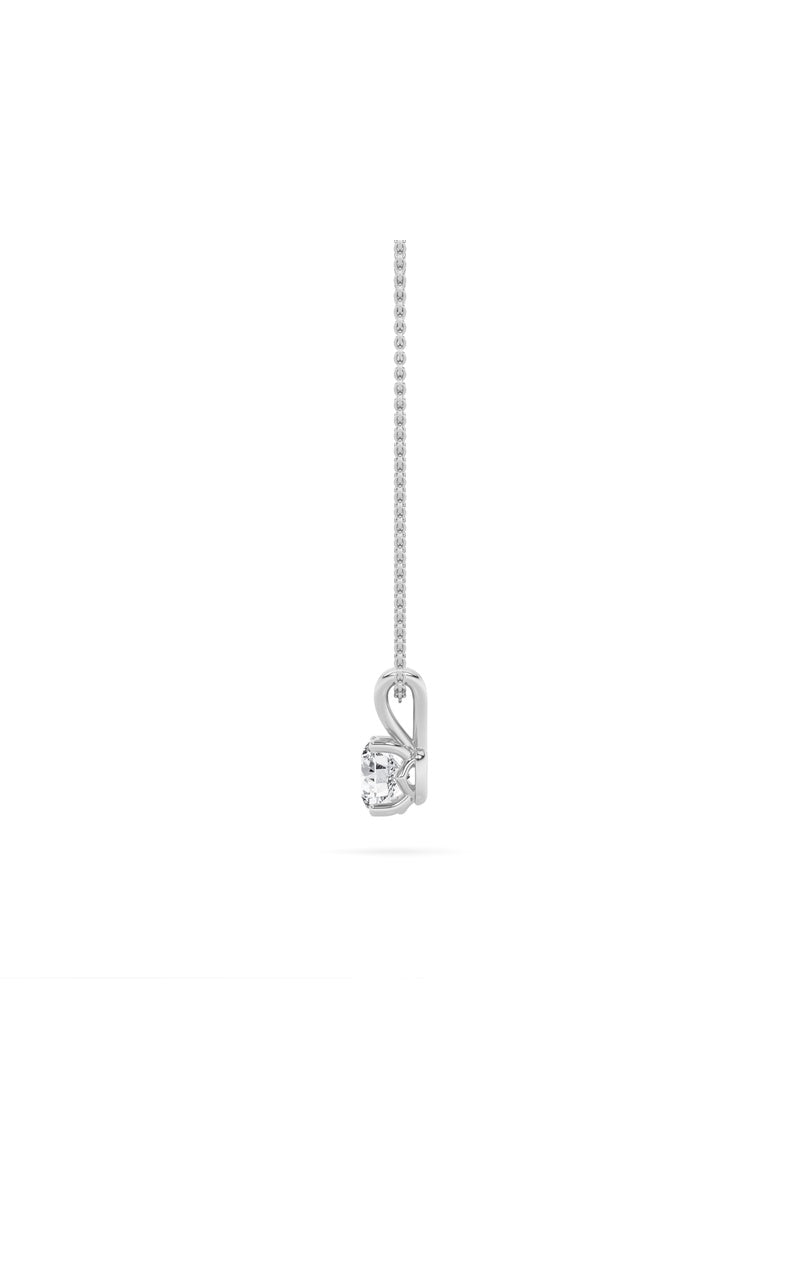 1CTW Round Shaped Lab Grown Diamond (F/VS) Split Bale Solitaire Pendant in 14K Gold