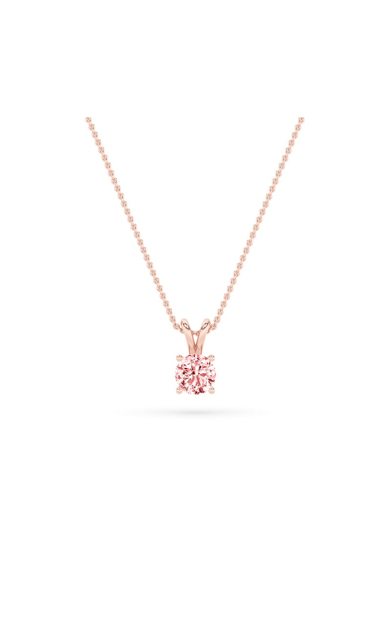2CTW Round Shaped Lab Grown Diamond (F/VS) Split Bale Solitaire Pendant in 14K Gold