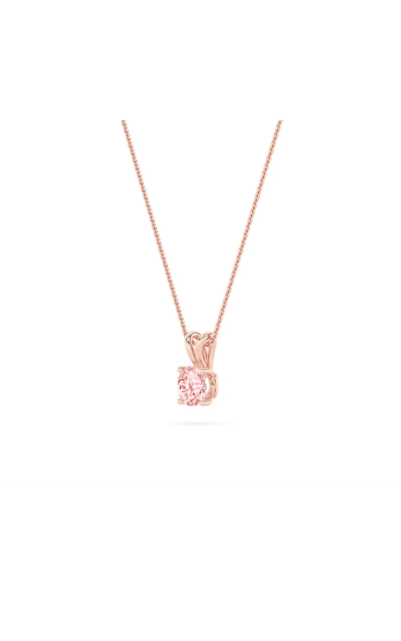 2CTW Round Shaped Lab Grown Diamond (F/VS) Split Bale Solitaire Pendant in 14K Gold