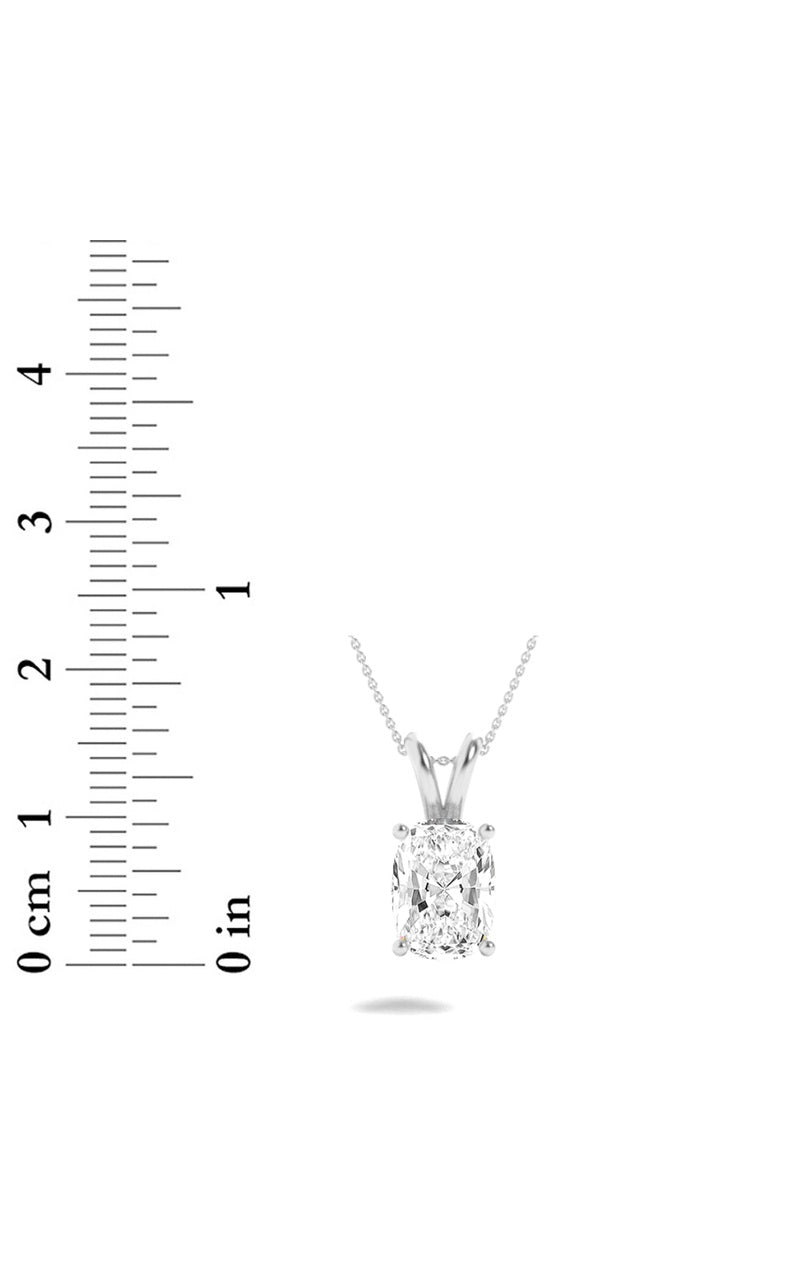 3Cttw Elongated Cushion Shaped Lab Grown Diamond (F/VS) Solitaire Pendant in 14K Gold