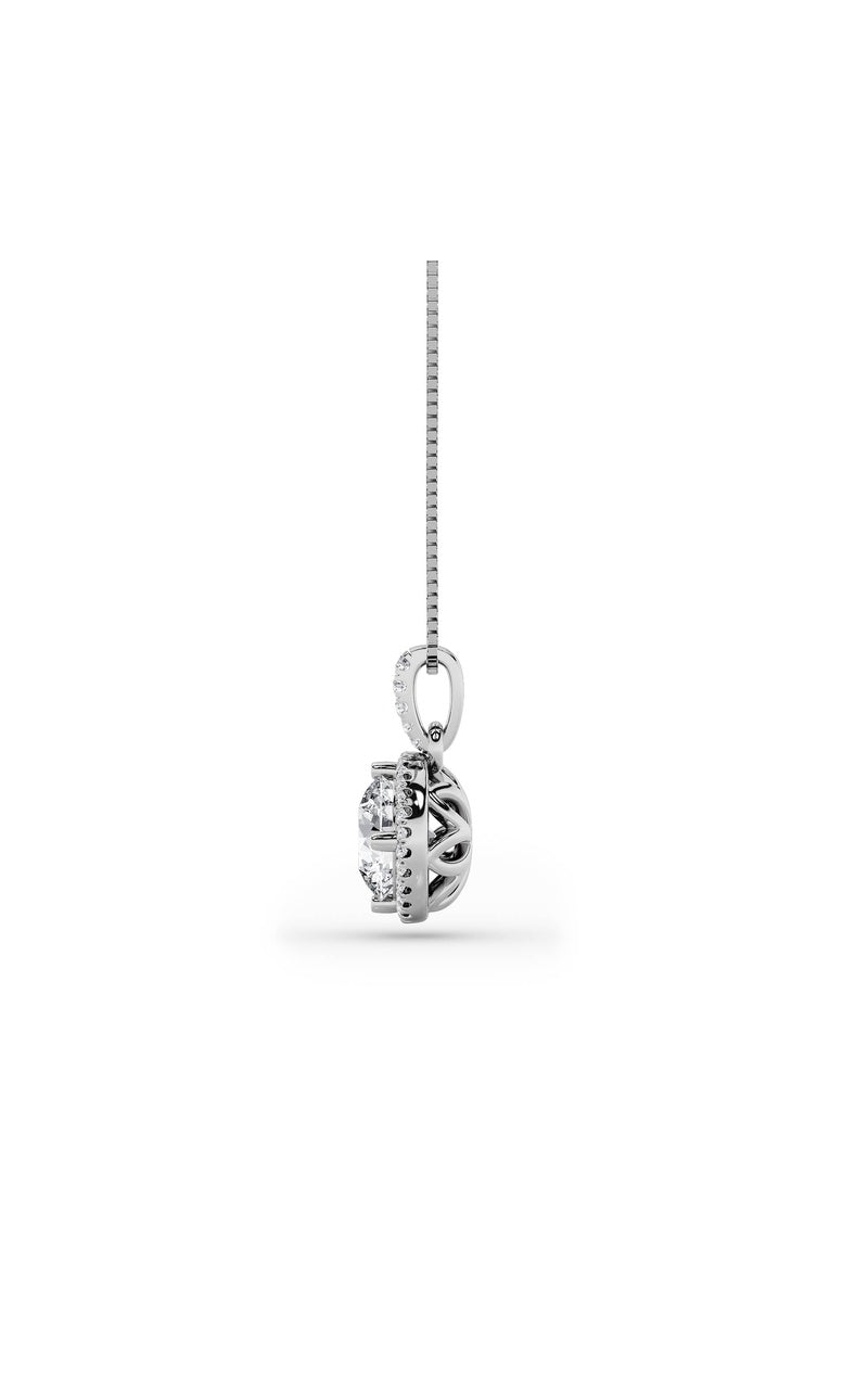 1.5CTW Round Shaped Lab Grown Diamond (F/VS) Halo Pendant in 14K Gold
