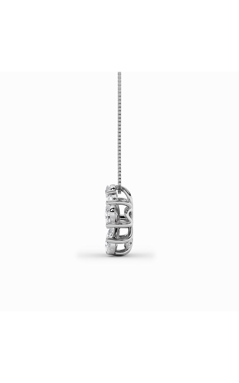 1.5Cttw Pear Shaped Lab Grown Diamond (F/VS) Floral Pendant in 14K Gold