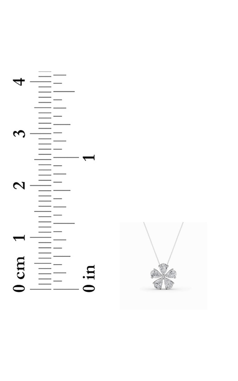 1.5Cttw Pear Shaped Lab Grown Diamond (F/VS) Floral Pendant in 14K Gold