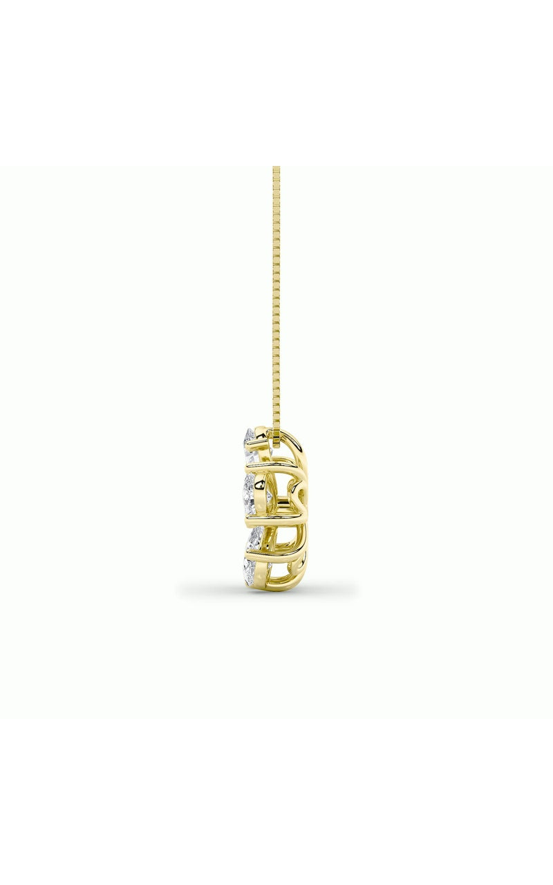 1.5Cttw Pear Shaped Lab Grown Diamond (F/VS) Floral Pendant in 14K Gold