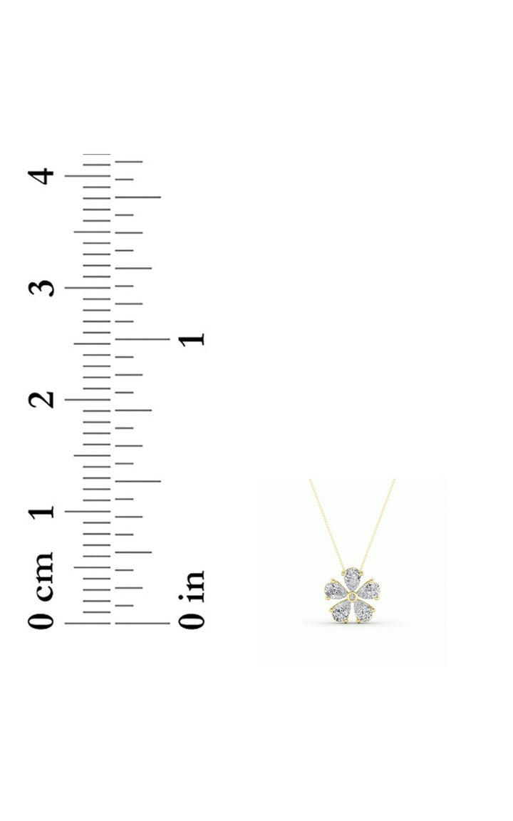 1.5CTW Pear Shaped Lab Grown Diamond (F/VS) Floral Pendant in 14K Gold