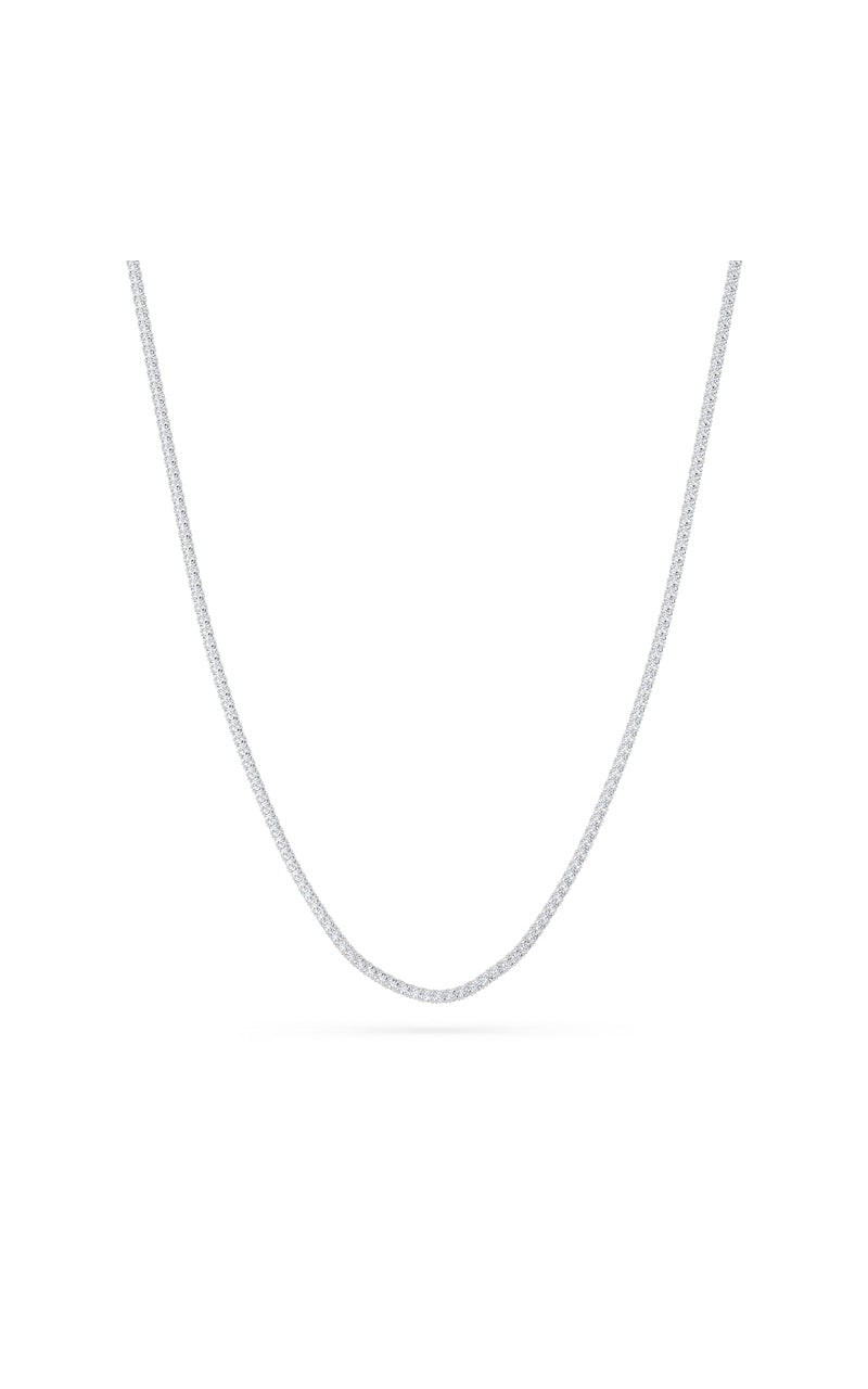 9.5Cttw Round Shaped Lab Grown Diamond (F/VS) Petite Line Necklace in 14K Gold