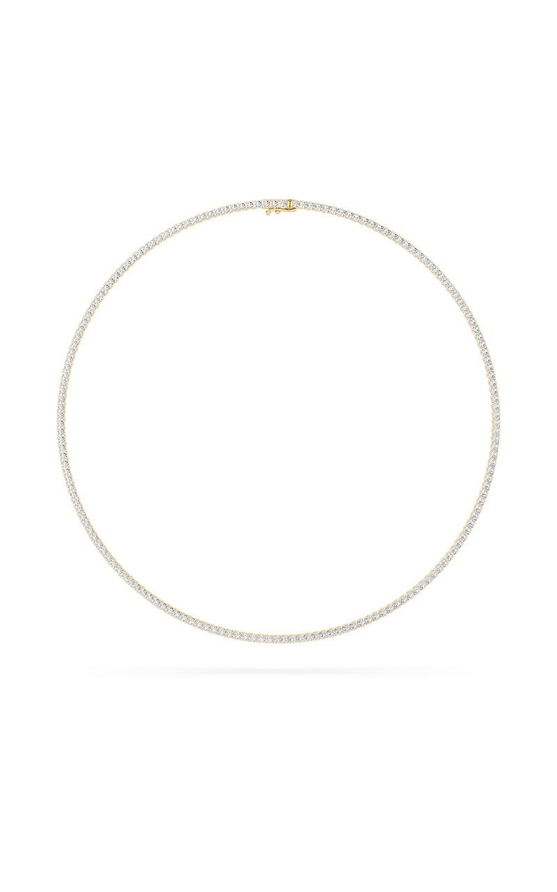 9.5Cttw Round Shaped Lab Grown Diamond (F/VS) Petite Line Necklace in 14K Gold