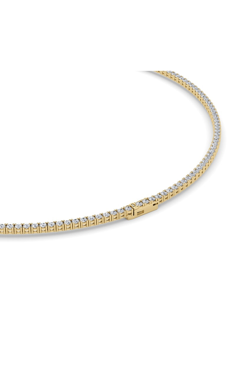 9.5Cttw Round Shaped Lab Grown Diamond (F/VS) Petite Line Necklace in 14K Gold