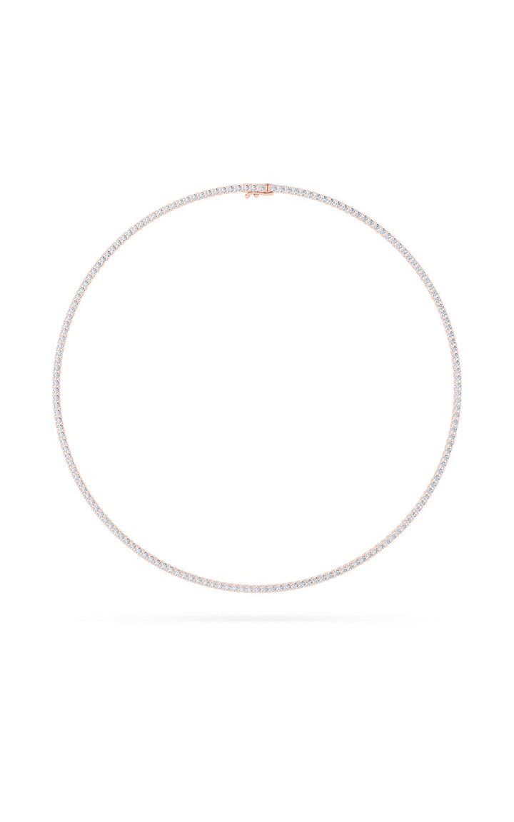 10Cttw Round Shaped Lab Grown Diamond (F/VS) Tennis Necklace in 14K White Gold