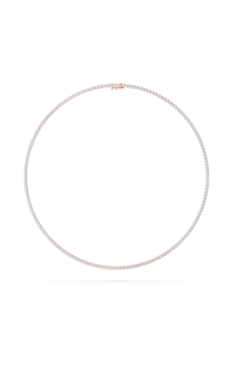 9.5Cttw Round Shaped Lab Grown Diamond (F/VS) Petite Line Necklace in 14K Gold
