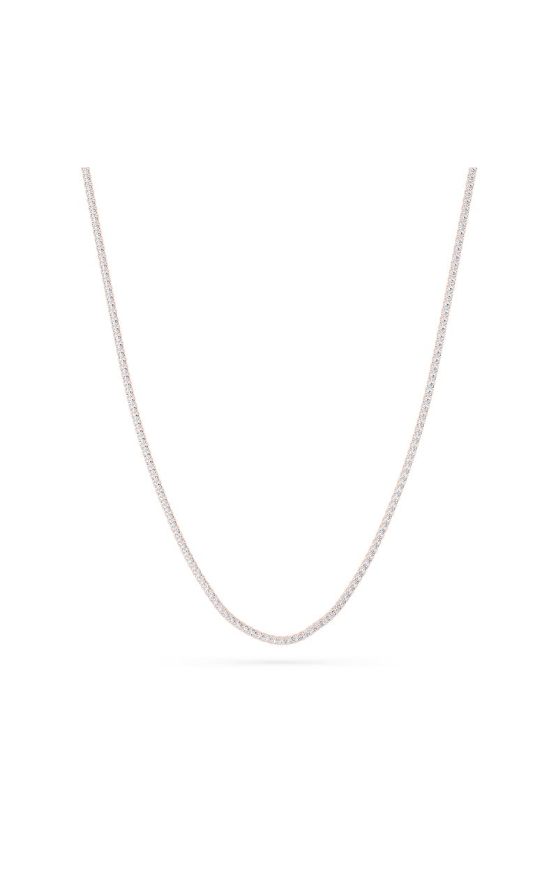 9.5Cttw Round Shaped Lab Grown Diamond (F/VS) Petite Line Necklace in 14K Gold