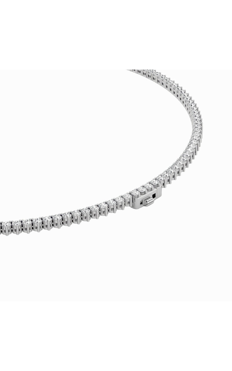 10Cttw Round Shaped Lab Grown Diamond (F/VS) ThreeProng Graduating Necklace in 14K Gold
