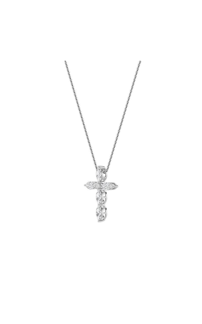 2Cttw Marquise Shaped Lab Grown Diamond (F/VS) Cross Pendant in 14K Gold