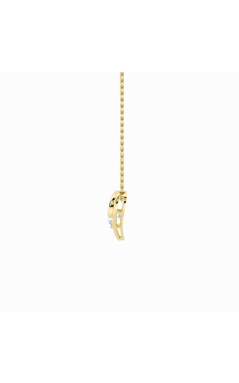 1Cttw Round Shaped Lab Grown Diamond (F/VS) HeartShaped Pendant in 14K Gold