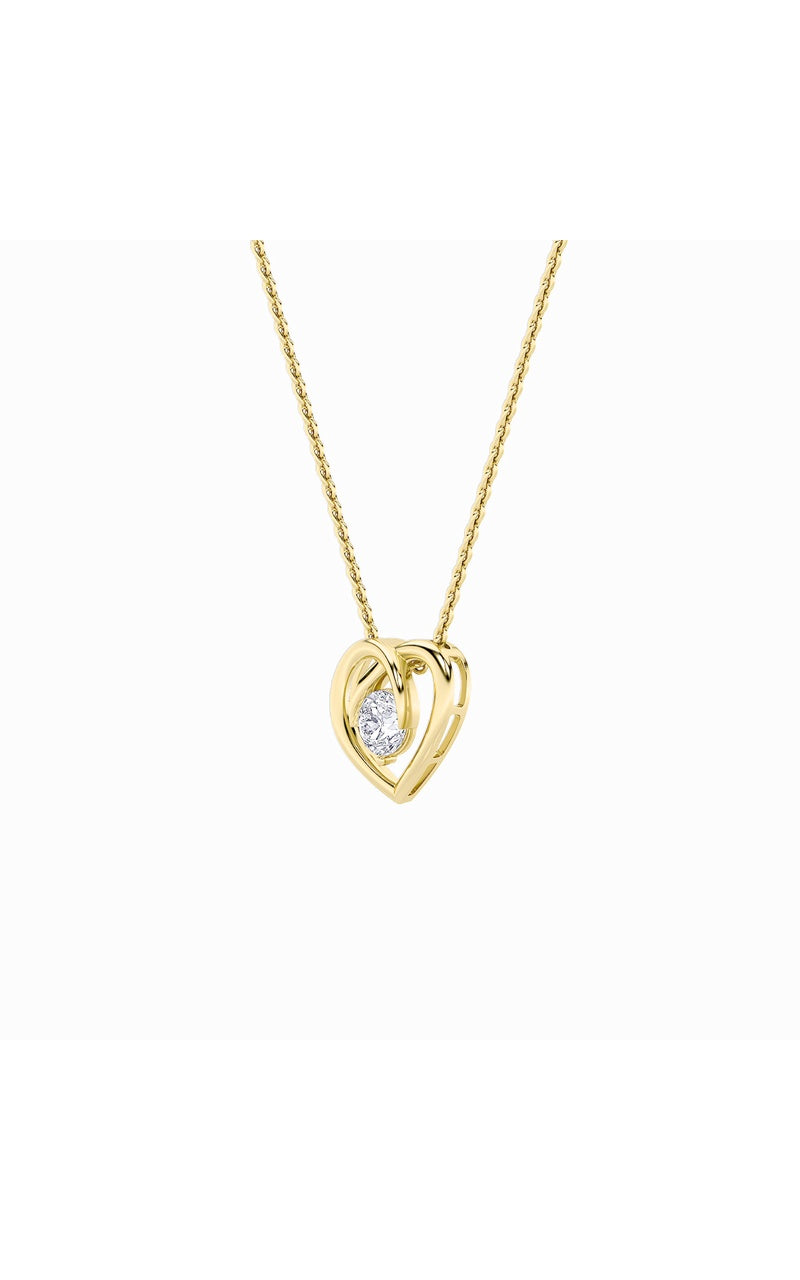 1Cttw Round Shaped Lab Grown Diamond (F/VS) HeartShaped Pendant in 14K Gold