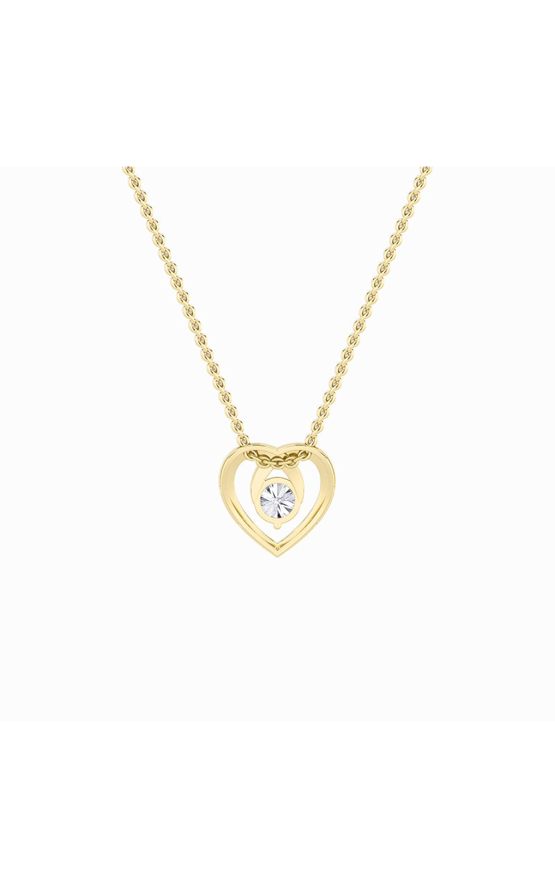 1Cttw Round Shaped Lab Grown Diamond (F/VS) HeartShaped Pendant in 14K Gold