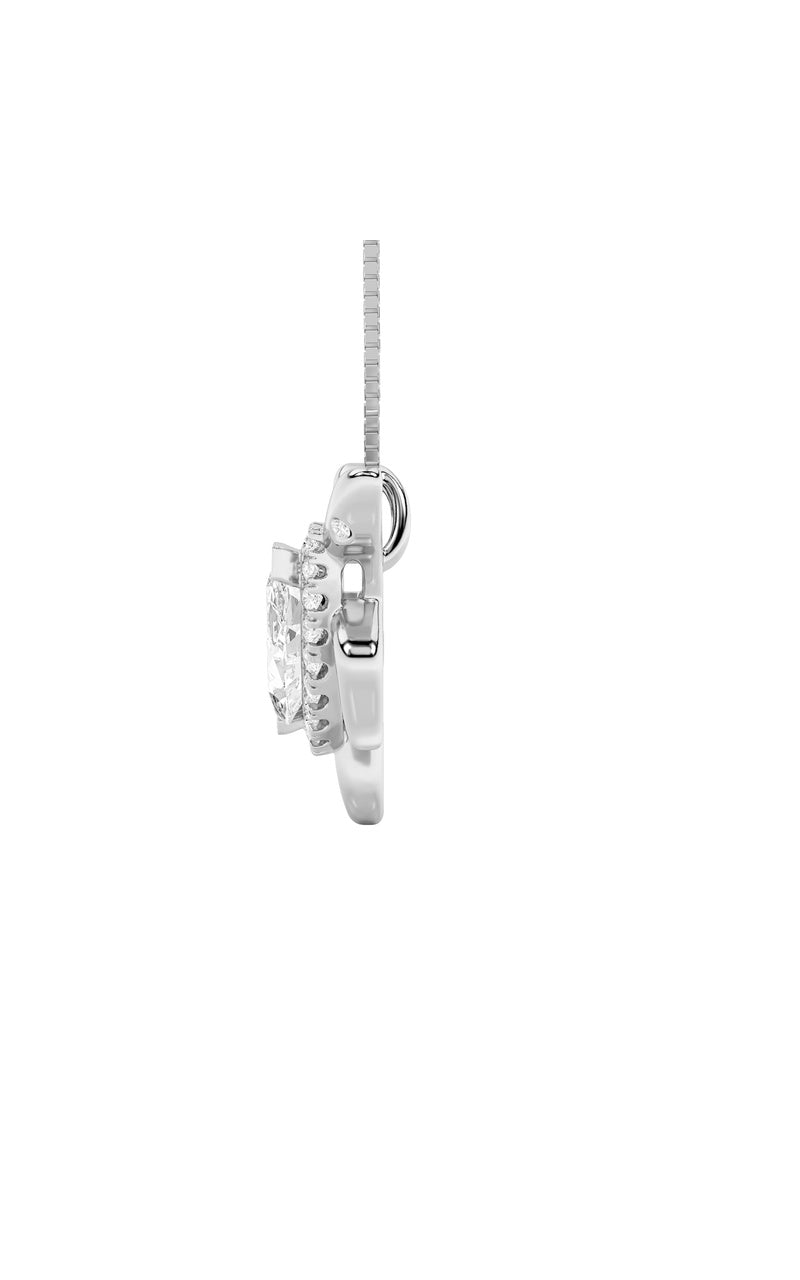 2Cttw Marquise Shaped Lab Grown Diamond (F/VS) Accented Turtle Pendant in 14K Gold