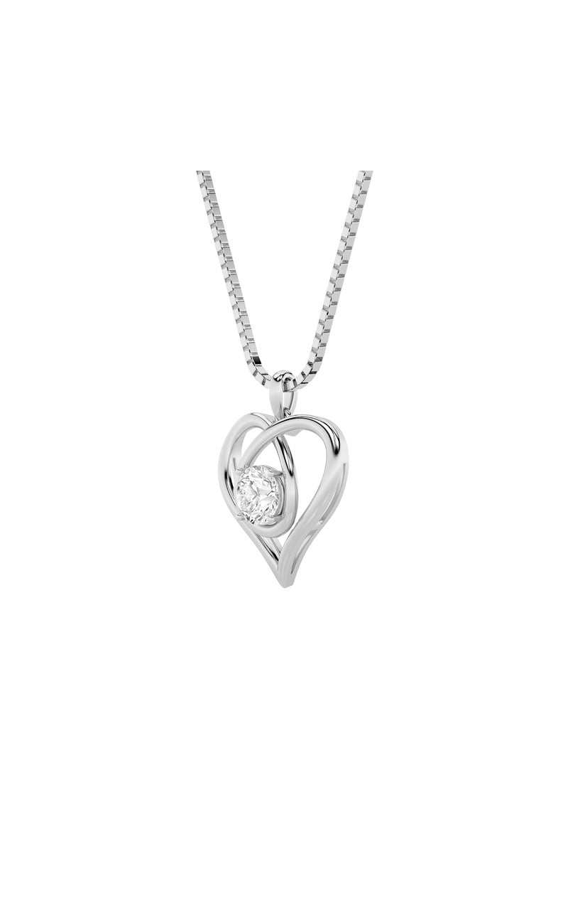 1.5Cttw Round Shaped Lab Grown Diamond (F/VS) Heart Shaped Pendant in 14K Gold