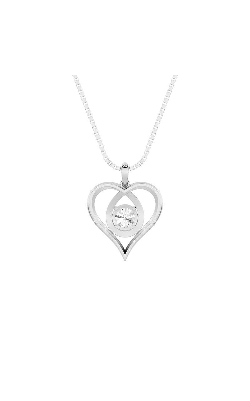 1.5Cttw Round Shaped Lab Grown Diamond (F/VS) Heart Shaped Pendant in 14K Gold