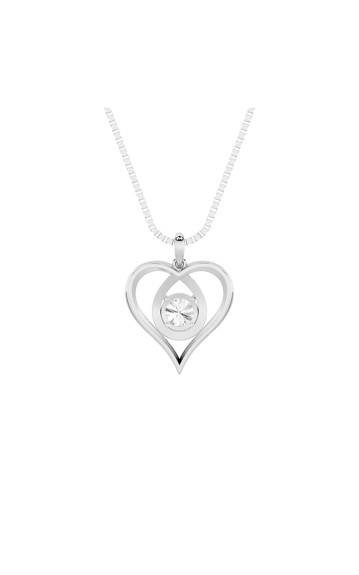 1.5Cttw Round Shaped Lab Grown Diamond (F/VS) Heart Shaped Pendant in 14K Gold
