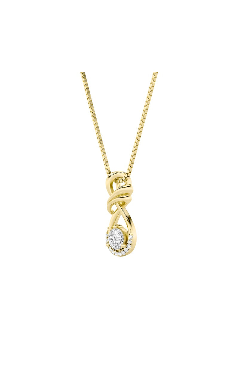 1Cttw Round Shaped Lab Grown Diamond (F/VS) Solitaire Pendant in 14K Gold