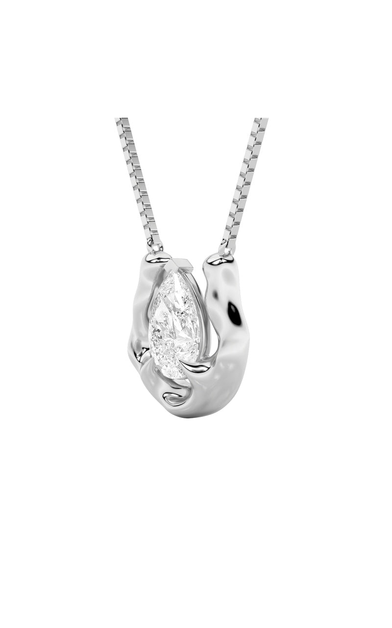 1CTW Pear Shaped Lab Grown Diamond (F/VS)  Necklace in 14K Gold