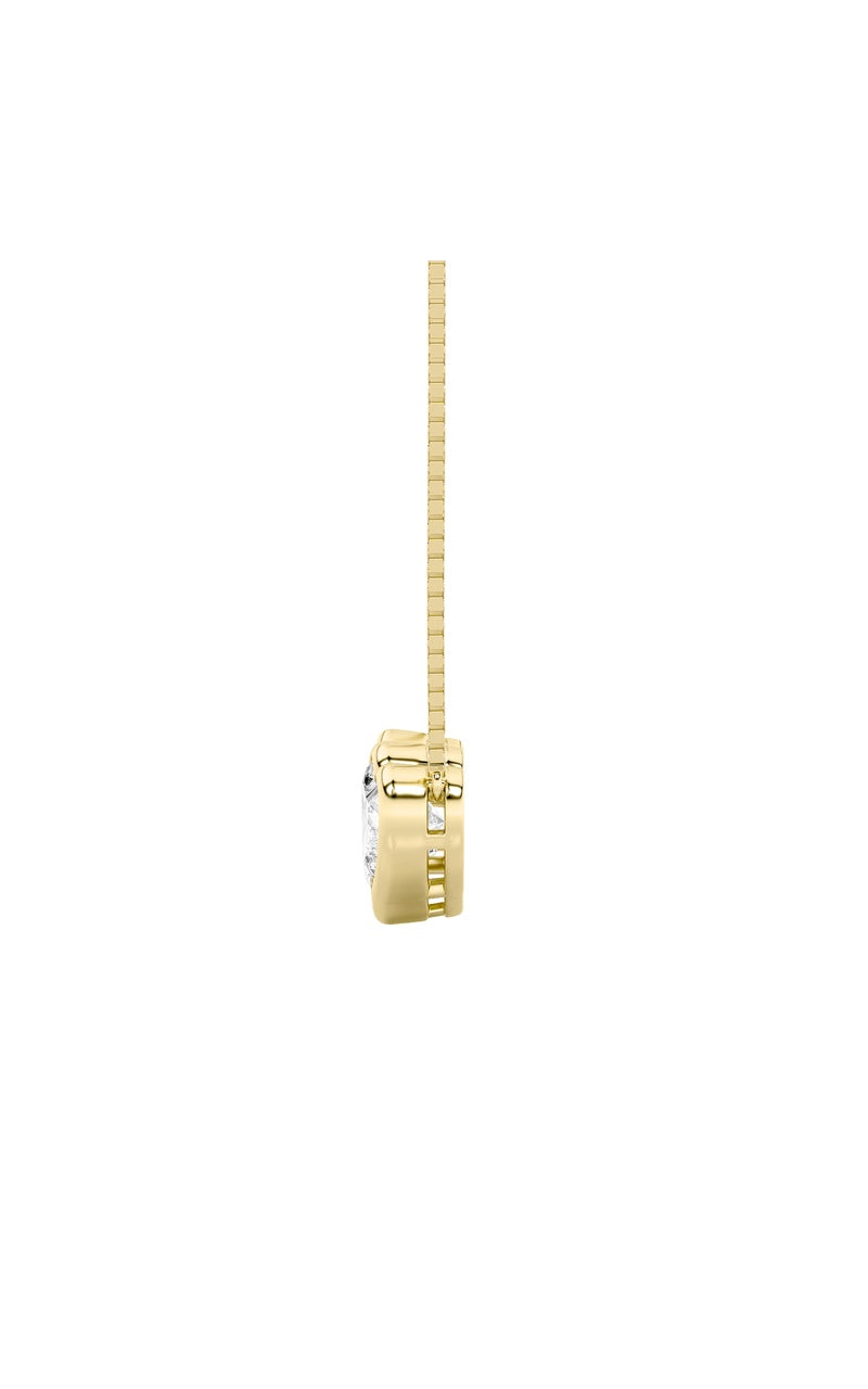 2Cttw Pear Shaped Lab Grown Diamond (F/VS) Heart Shaped Necklace in 14K Gold