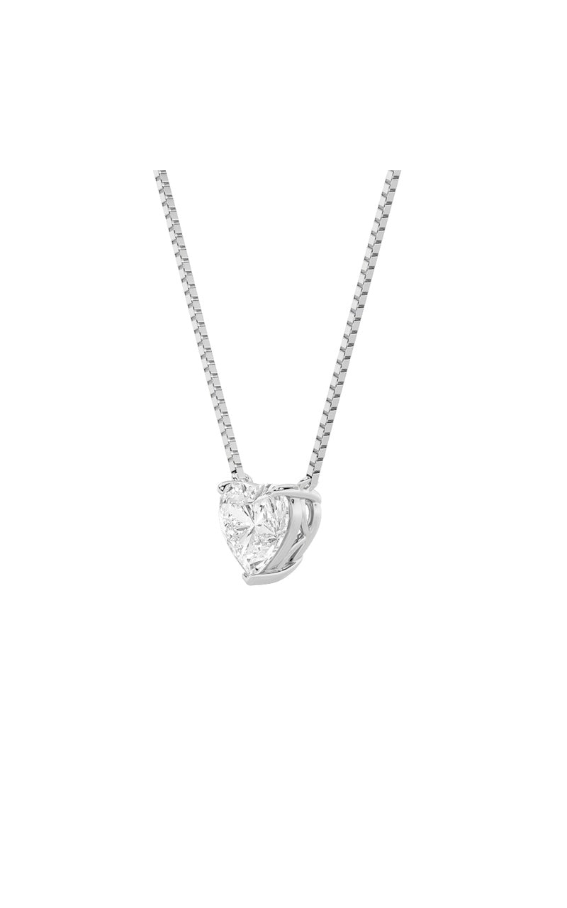 1Cttw Heart Shaped Lab Grown Diamond (F/VS) HeartShaped Necklace in 14K Gold