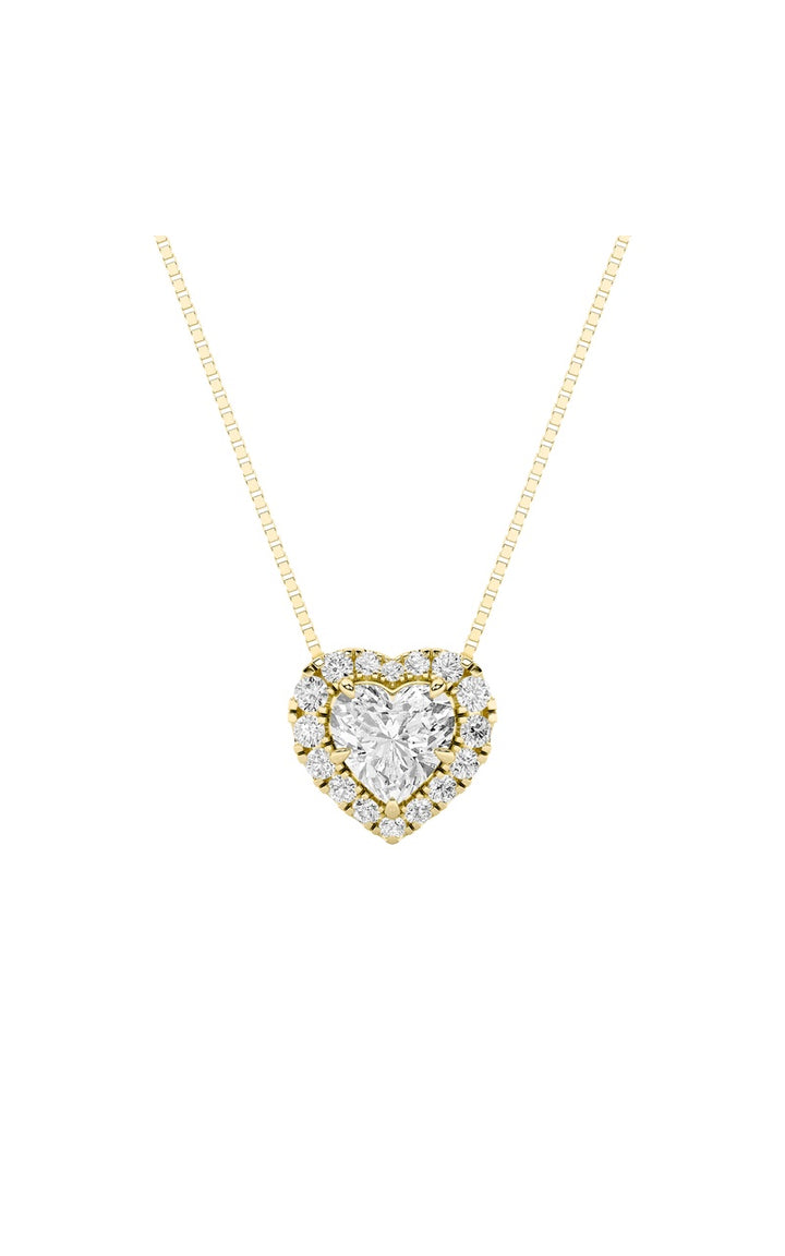 1.25Cttw Heart Shaped Lab Grown Diamond (F/VS) Heart Shaped Pendant in 14K Gold