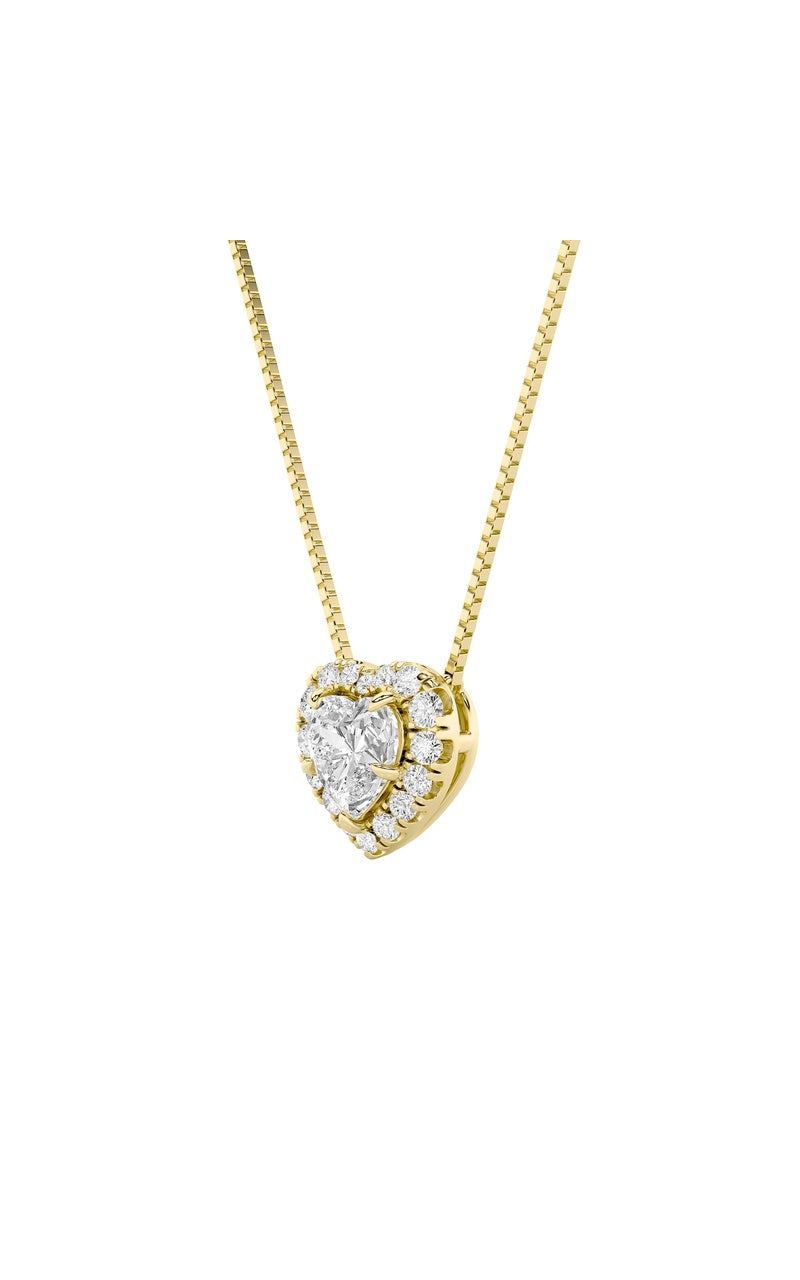 1.25Cttw Heart Shaped Lab Grown Diamond (F/VS) Heart Shaped Pendant in 14K Gold