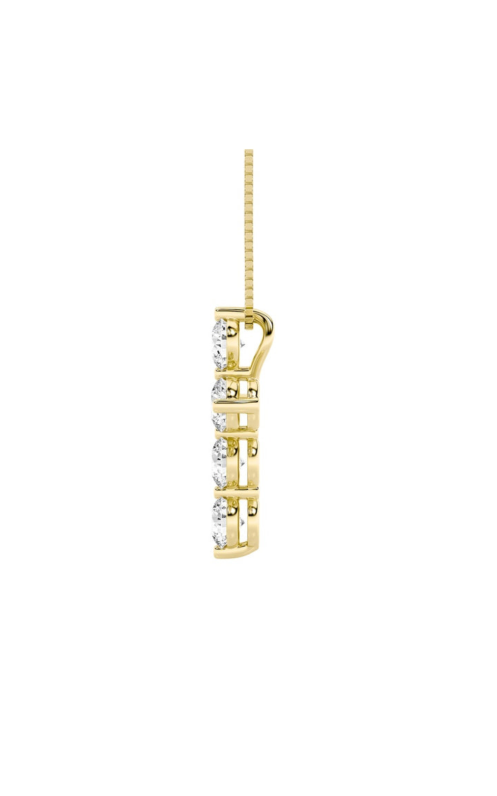 1.5Cttw Round Shaped Lab Grown Diamond (F/VS) Cross Pendant in 14K Gold