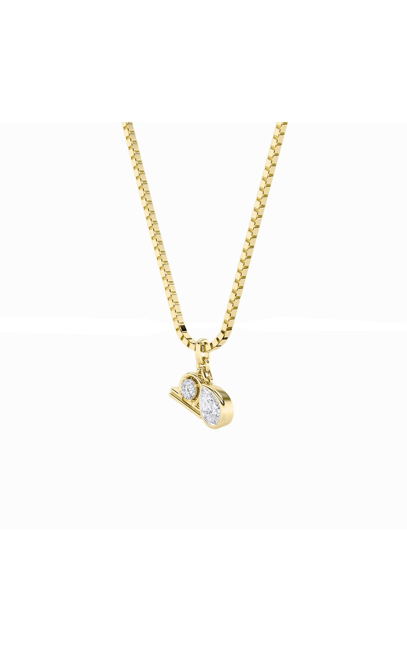 1Cttw Pear Shaped Lab Grown Diamond (F/VS) ZodiacPendant in 14K Gold