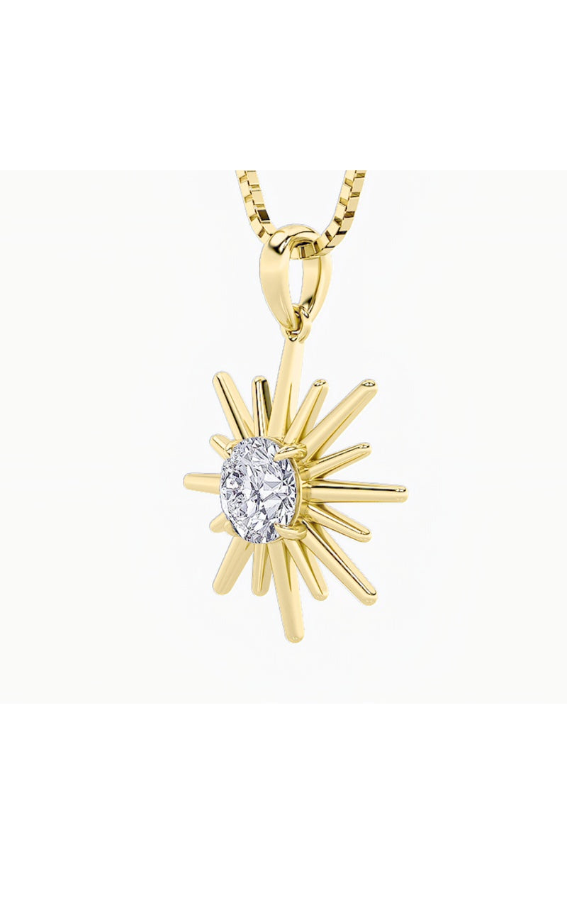 1.5Cttw Round Shaped Lab Grown Diamond (F/VS) Astralis Pendant in 14K Gold