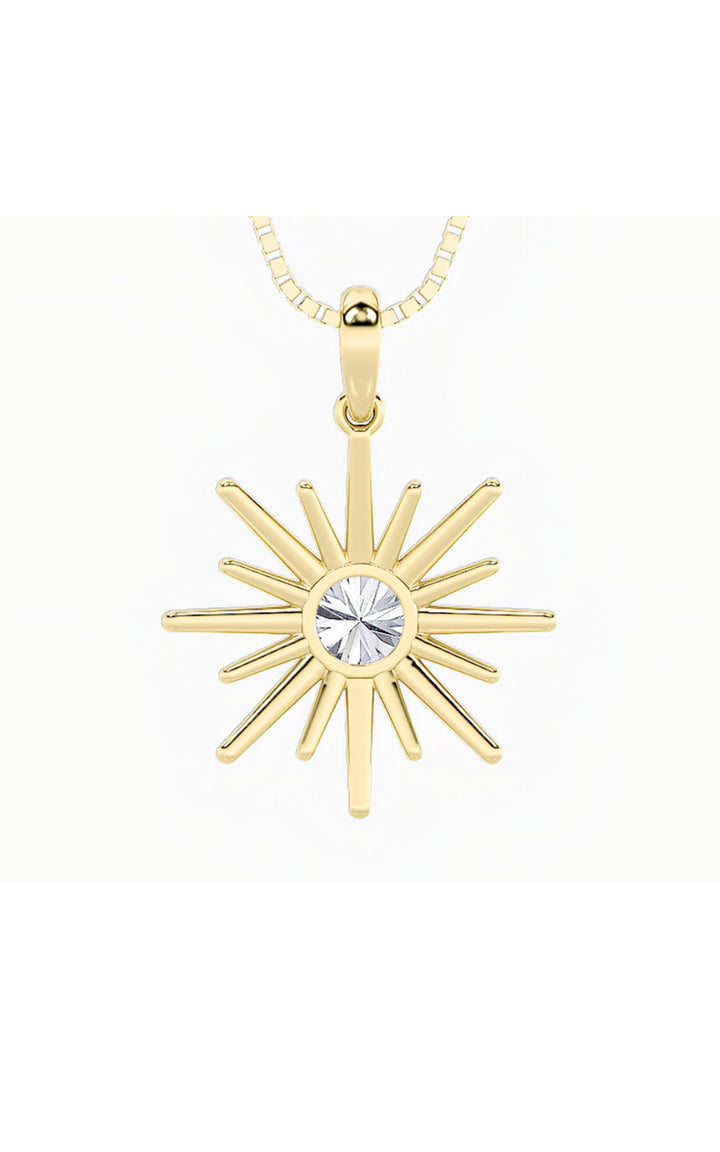 1.5Cttw Round Shaped Lab Grown Diamond (F/VS) Astralis Pendant in 14K Gold