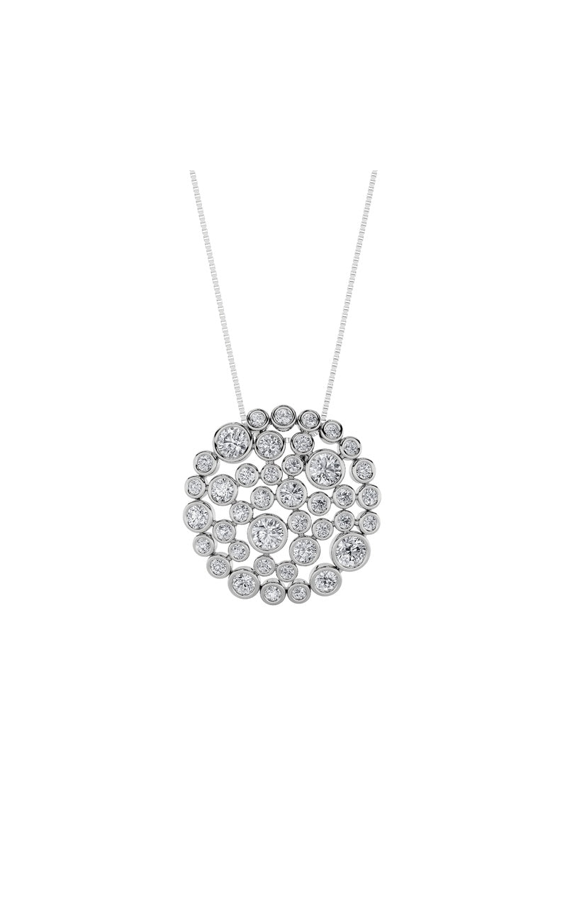 2Cttw Round Shaped Lab Grown Diamond (F/VS) Bezel set Bubble Pendant in 14K Gold