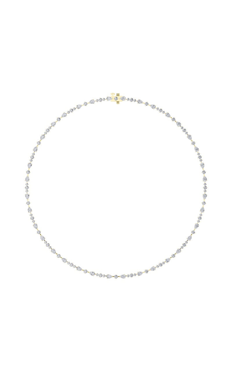 12Cttw Pear Shaped Lab Grown Diamond (F/VS) Fashion Necklace in 14K Gold