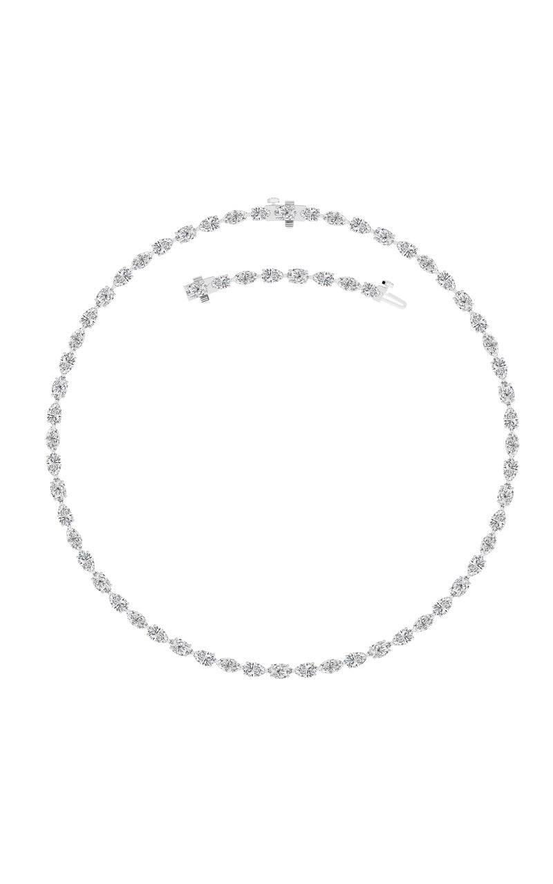 25Cttw Mix Shaped Lab Grown Diamond (F/VS ) Tennis Necklace in 14K Gold
