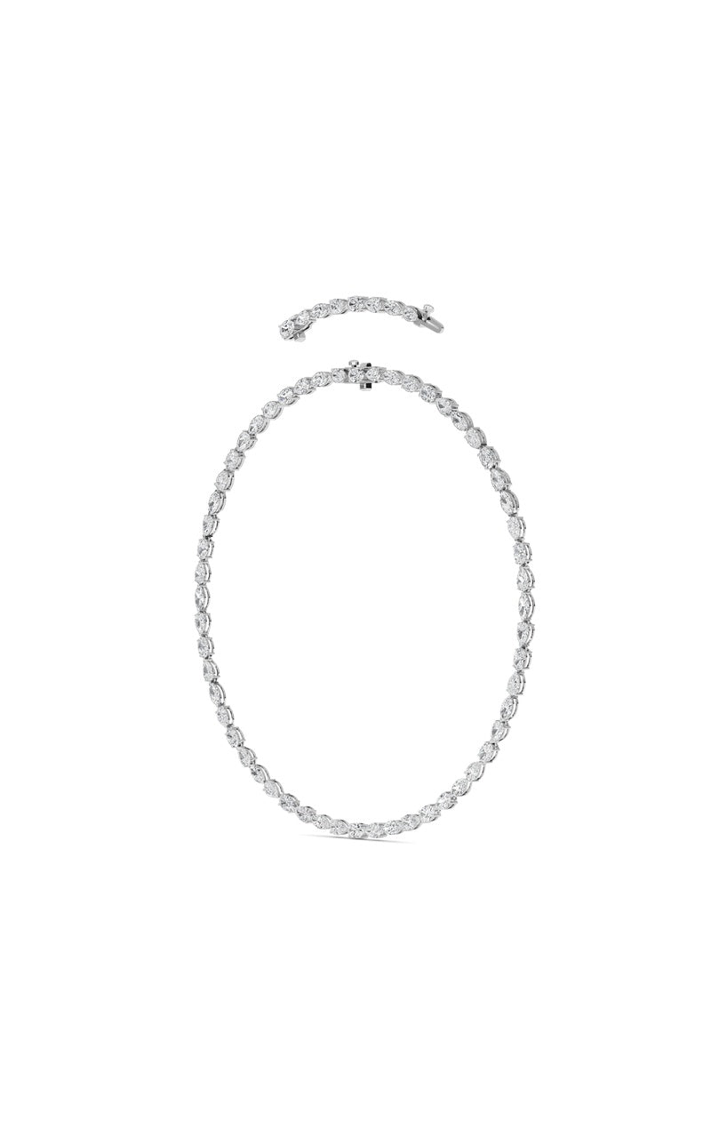 25Cttw Mix Shaped Lab Grown Diamond (F/VS ) TennisNecklace in 14K Gold