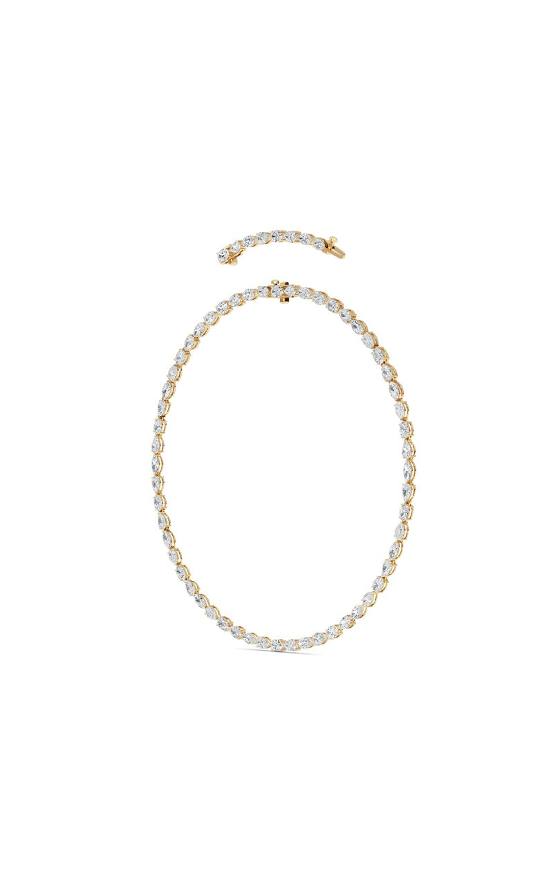 25CTW Mix Shaped Lab Grown Diamond (F/VS ) Tennis Necklace in 14K Gold