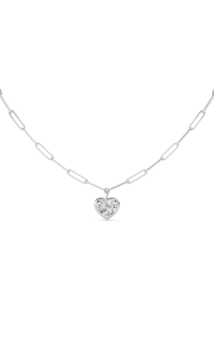4Cttw Heart Shape Lab Grown Diamond (F/VS ) Necklace in 14K Gold