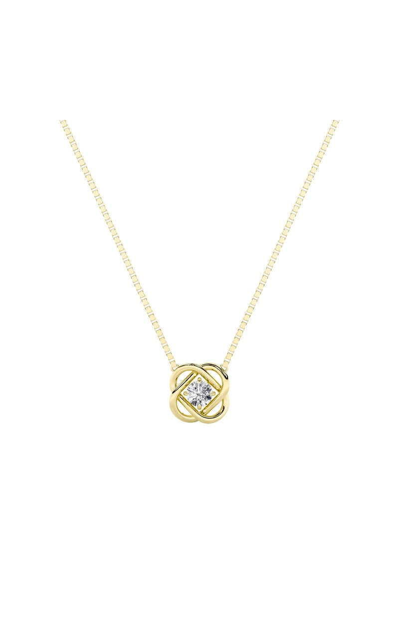 Silver, 14K Yellow Gold Necklace KJ40030N.RD-0.5-62G