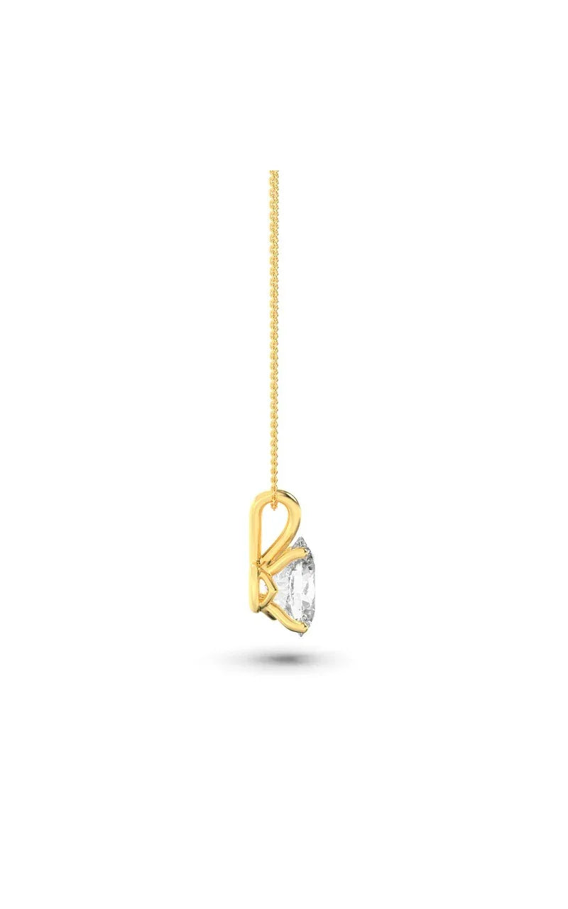 2Cttw Oval Shaped Lab Grown Diamond (F/VS) Split Bale Solitaire Pendant in 14K Gold