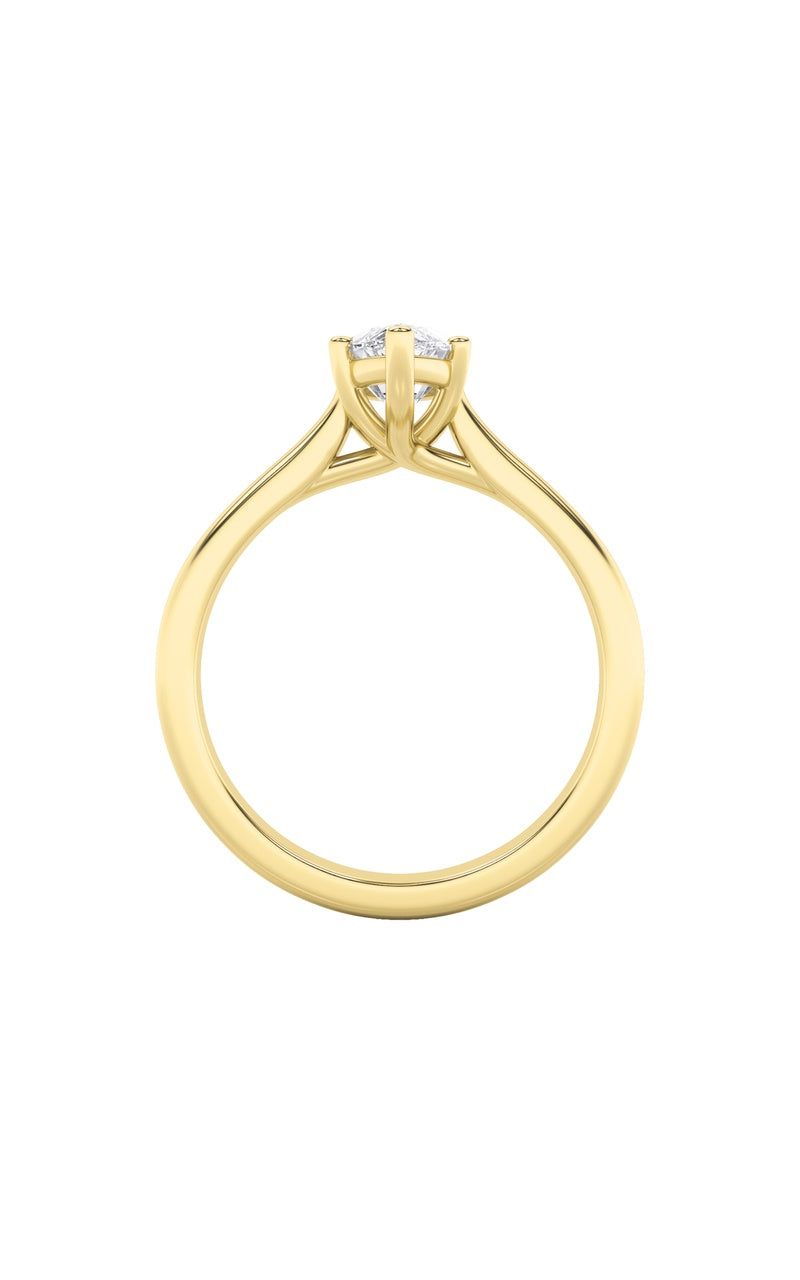 2CTW Marquise Shaped Lab Grown Diamond (F/VS) Plain Cathedral Trellis Shank Solitaire Engagement Ring in 14K Gold