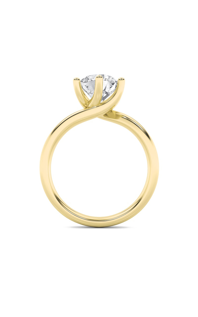 2Cttw Round Shaped Lab Grown Diamond (F/VS) BypassShank Engagement Ring in 14K Gold