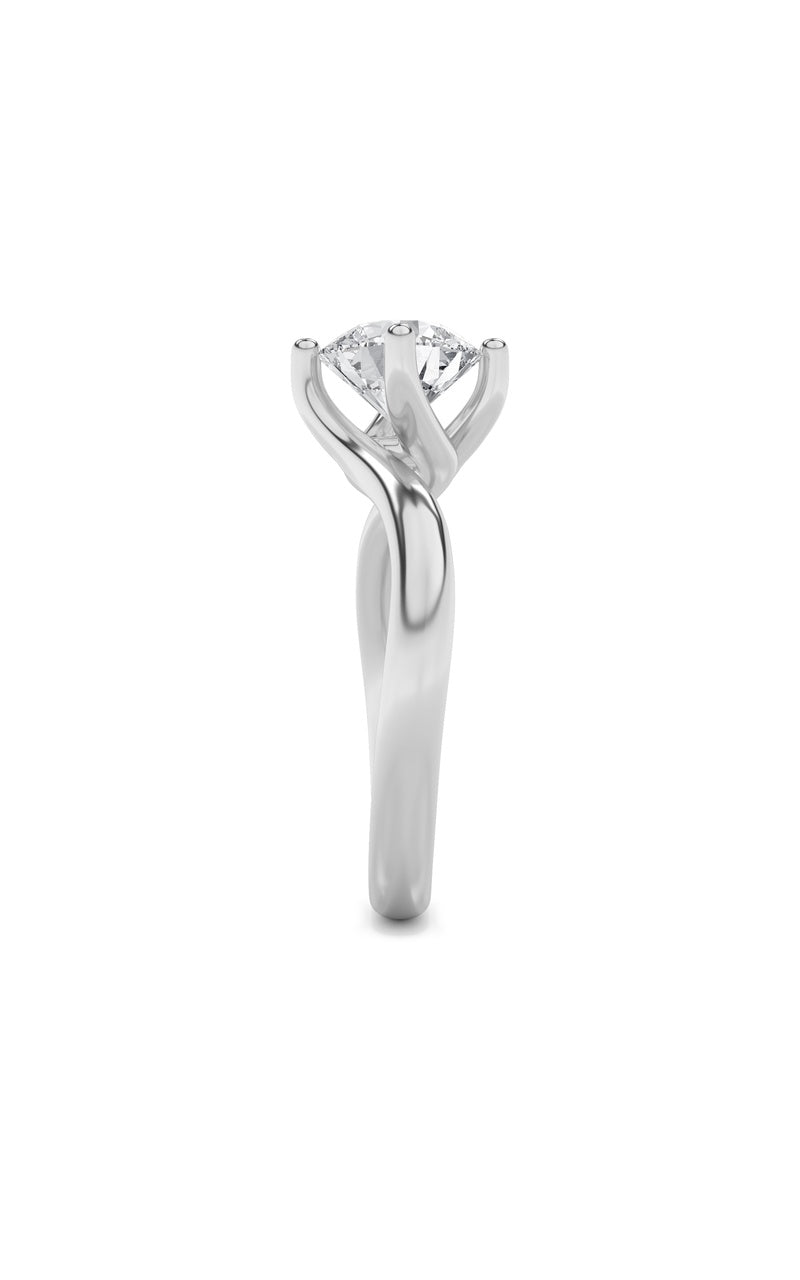 1Cttw Round Shaped Lab Grown Diamond (F/VS) BypassShank Engagement Ring in 14K Gold